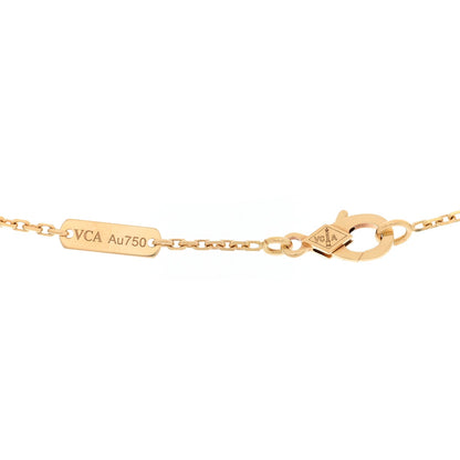 Van Cleef & Arpels 18K Yellow Gold Mother of Pearl Lucky Alhambra Butterfly Pendant Necklace