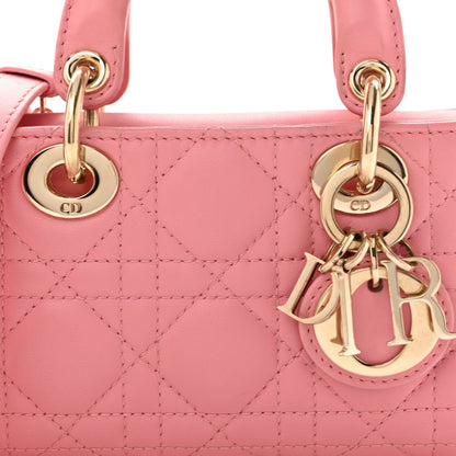 Christian Dior Lambskin Cannage Micro Lady D-Joy Pink