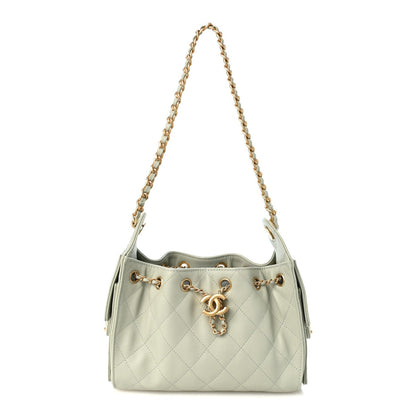 Chanel Caviar Quilted Mini 25 Handbag Light Green
