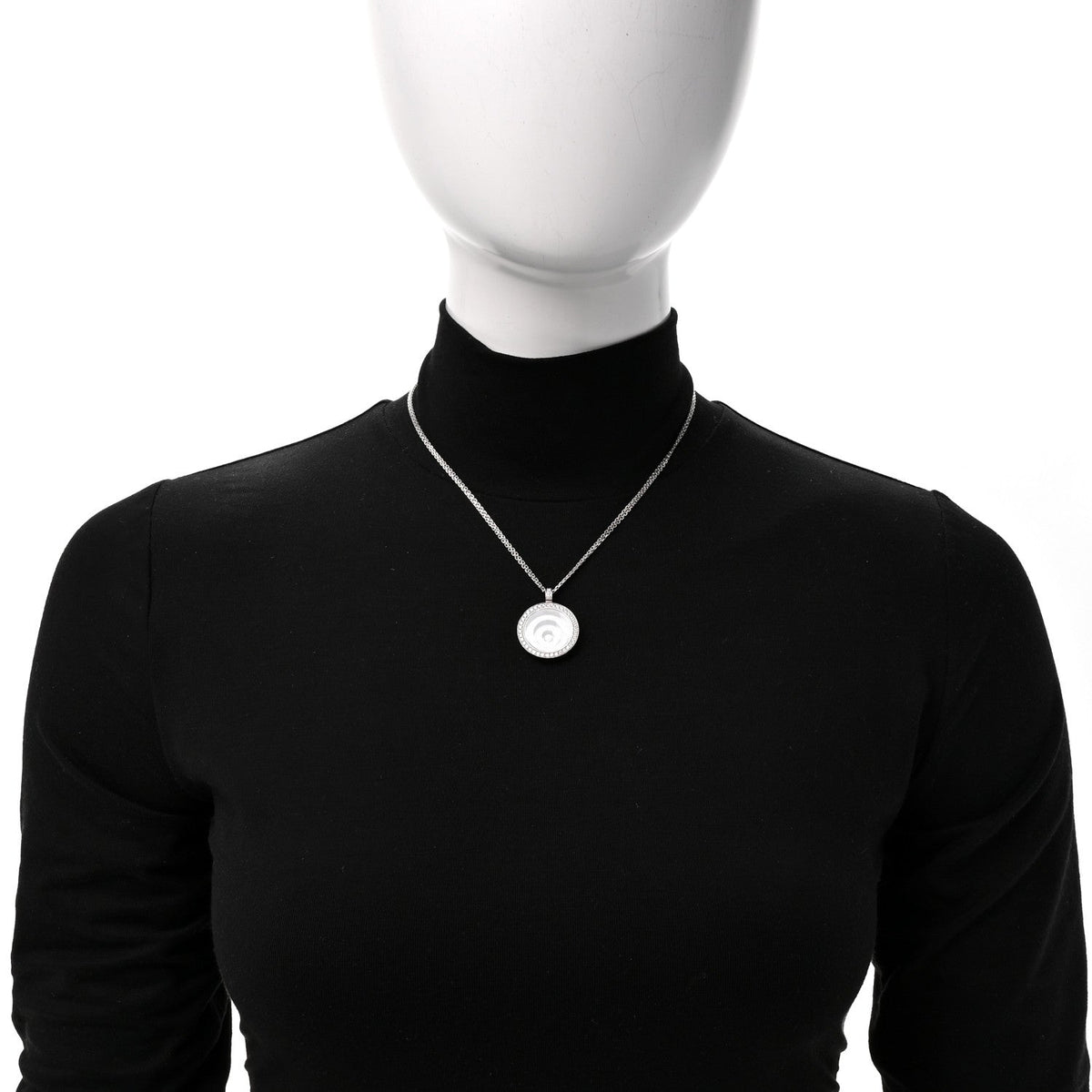 Chopard 18K White Gold Diamond Happy Spirit Pendant Necklace