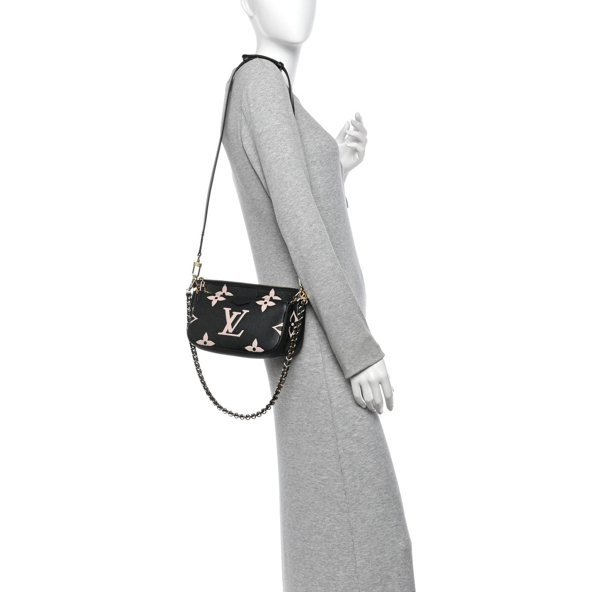 Louis Vuitton Monogram Empreinte Giant Multi Pochette Accessoires Black Beige