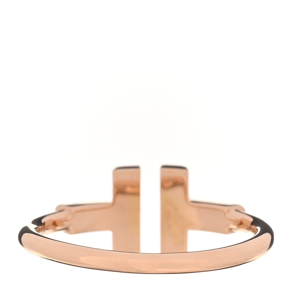 Tiffany 18K Rose Gold Diamond Mother of Pearl T Wire Ring 57 8