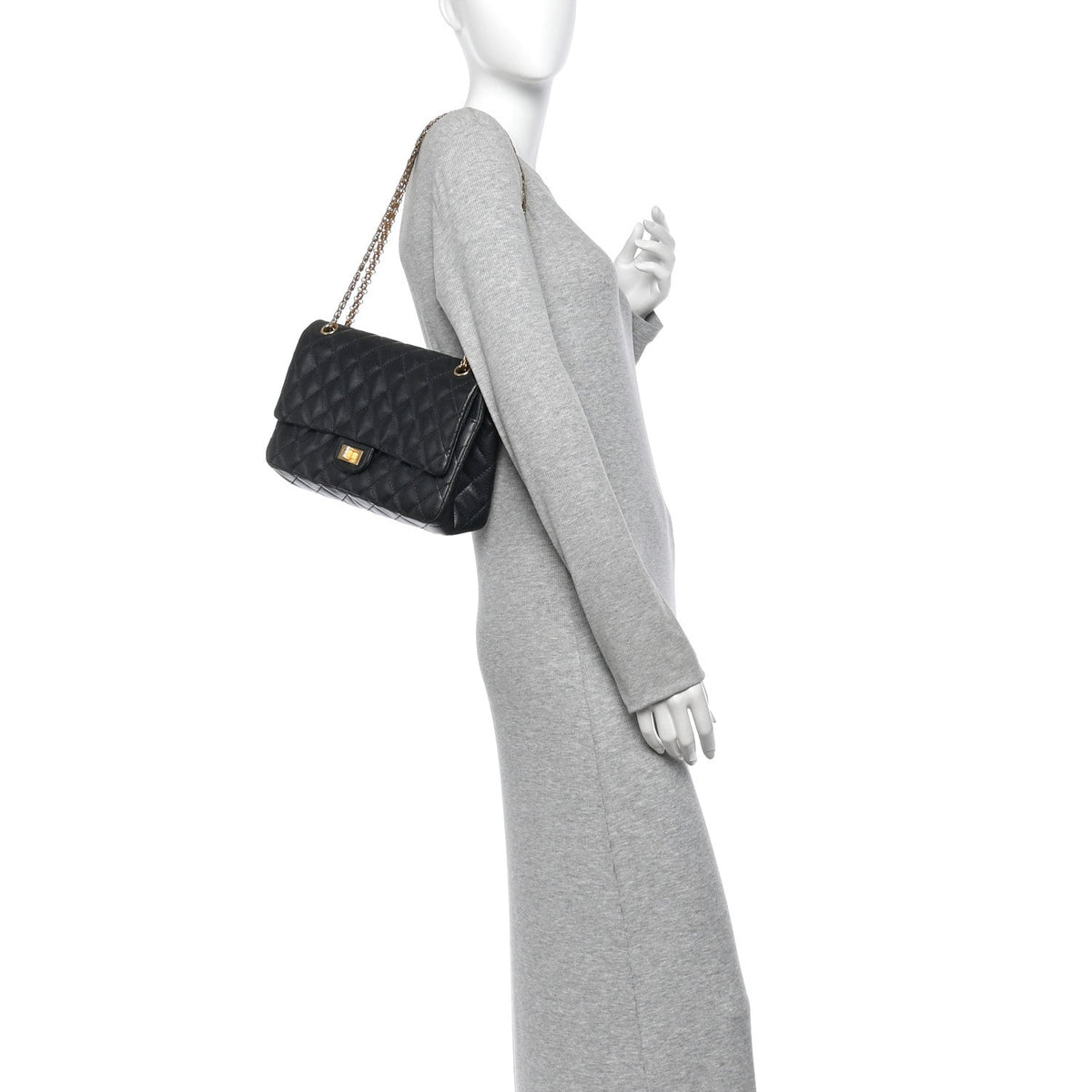 Chanel Caviar Quilted 2.55 Reissue 226 Flap Bag Navy Blue 1985238