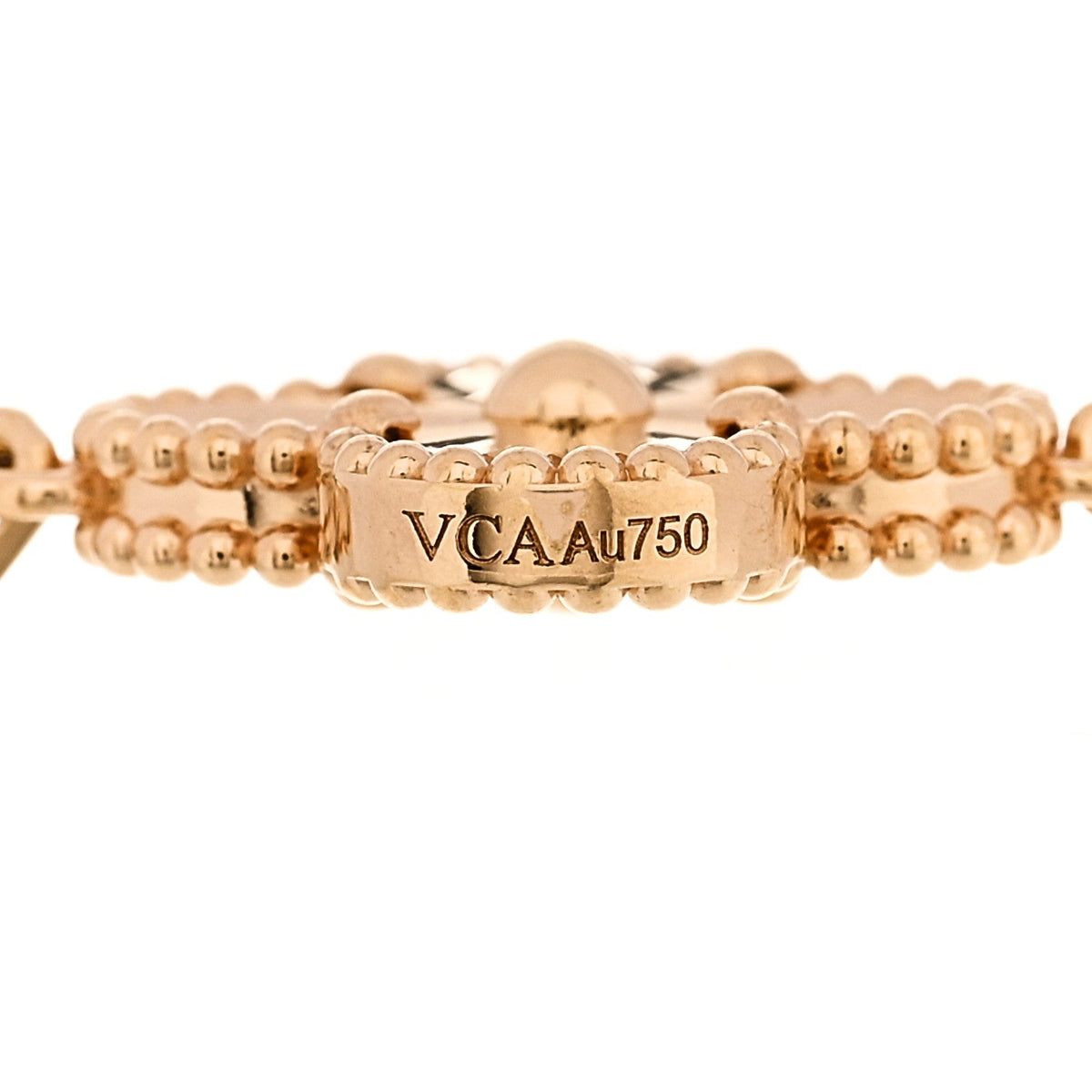 Van Cleef & Arpels 18K Yellow Gold Diamond Guilloche Bracelet