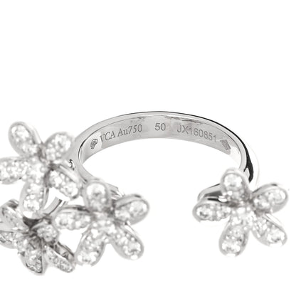 Van Cleef & Arpels 18K White Gold Diamond Socrate Ring 50 5.25