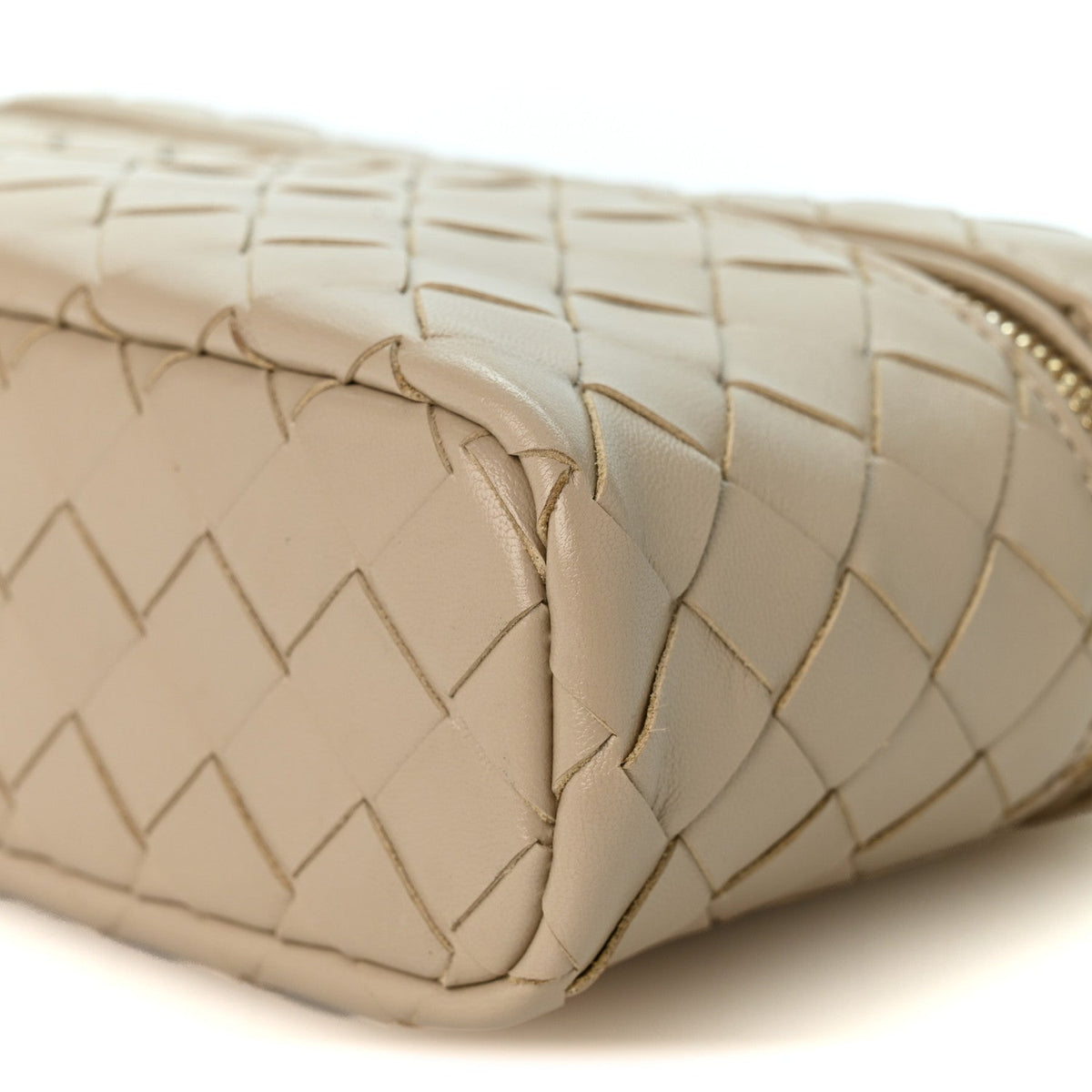Bottega Veneta Calfskin Intrecciato Bang Bang Vanity Case Ecru