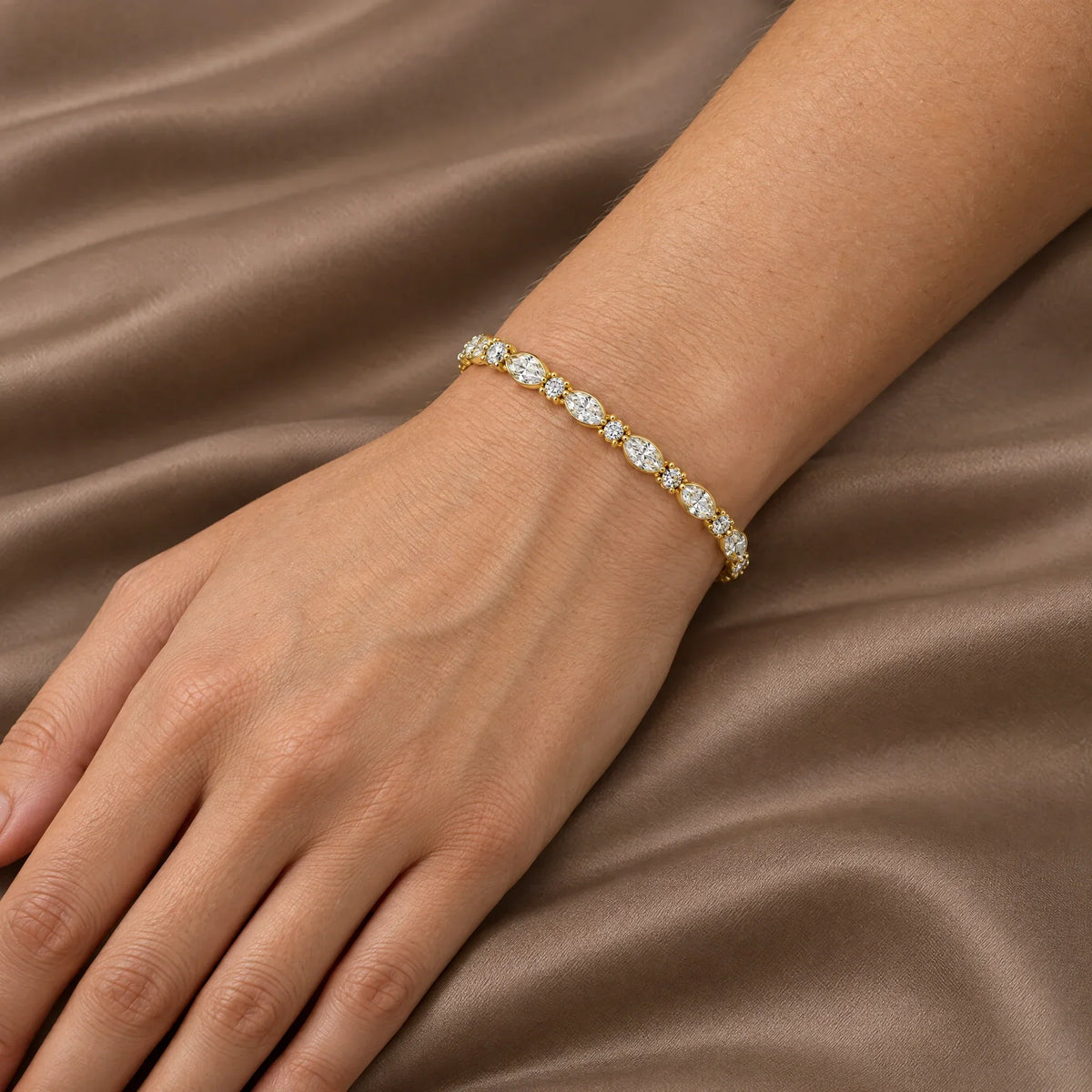 Daria 18K Gold Plated 925 Sterling Silver Cubic Zirconia Bracelet