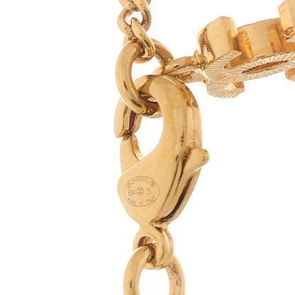 Chanel Crystal Baguette CC Pendant Necklace Pink Gold