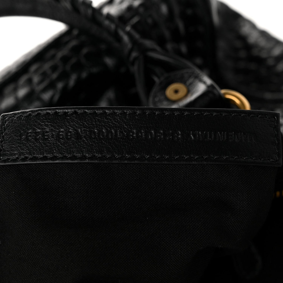 Balenciaga Calfskin Crocodile Embossed Gold Hardware Le City Black