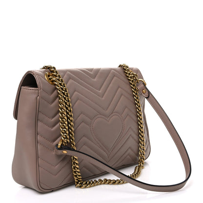 Gucci Calfskin Matelasse Medium GG Marmont Bag Porcelain Rose 1985263