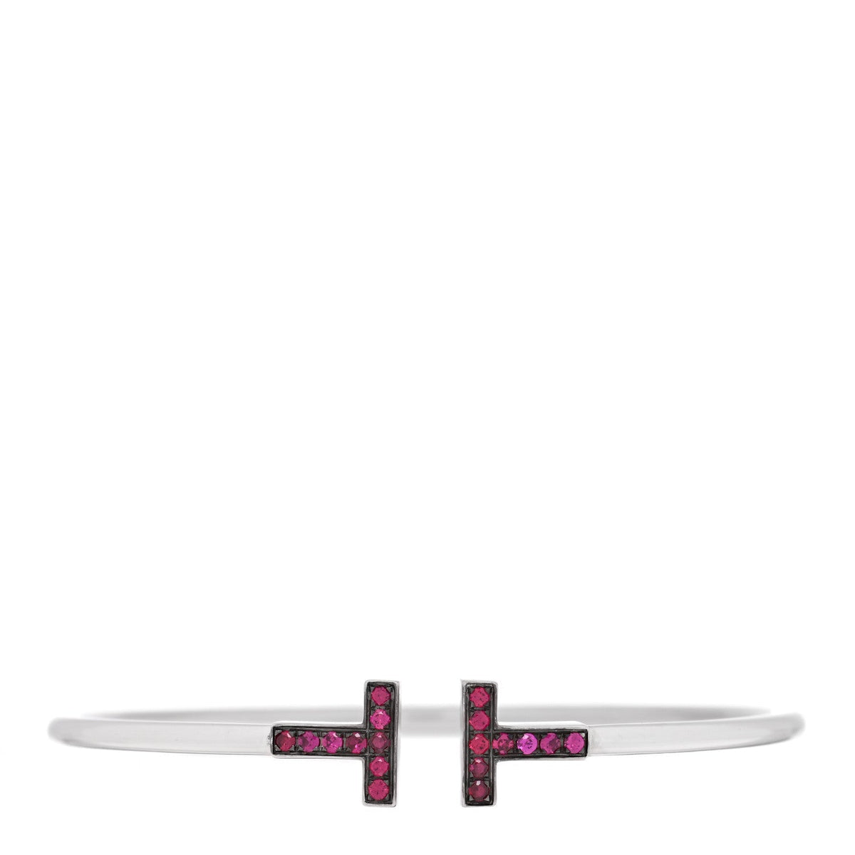 Tiffany 18K White Gold Ruby T Wire Bracelet
