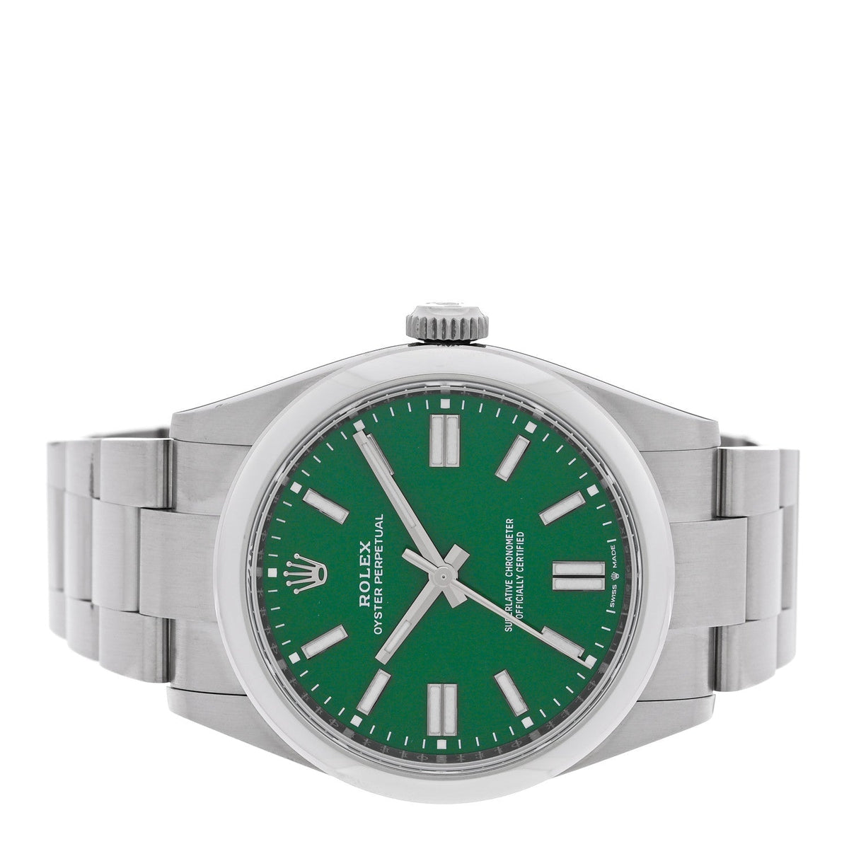 Rolex Stainless Steel 41mm Oyster Perpetual Watch Green 134300