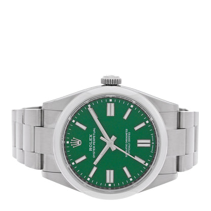Rolex Stainless Steel 41mm Oyster Perpetual Watch Green 134300