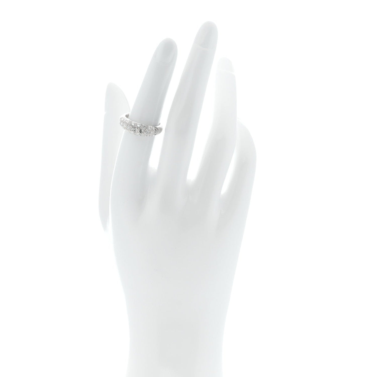 Platinum Diamond 1.18ctw Three Row Dome Band Ring 6