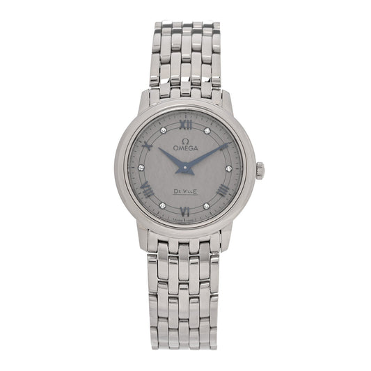 Omega Stainless Steel Diamond 27mm De Ville Prestige Watch Grey 424.10.27.60.56.002