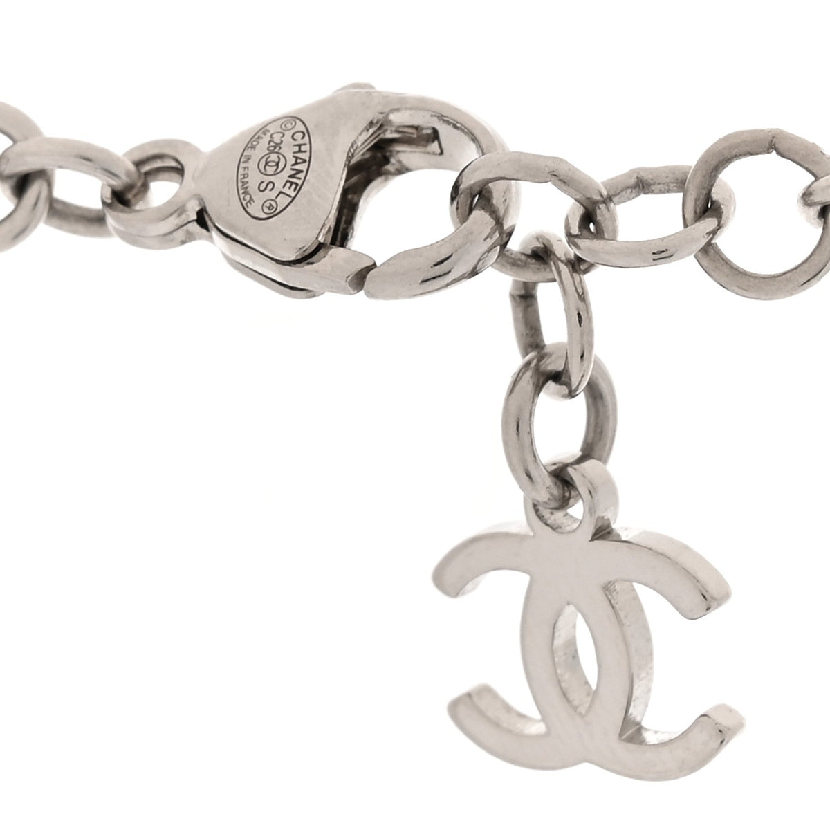 Chanel Pearl CC Short Necklace Silver