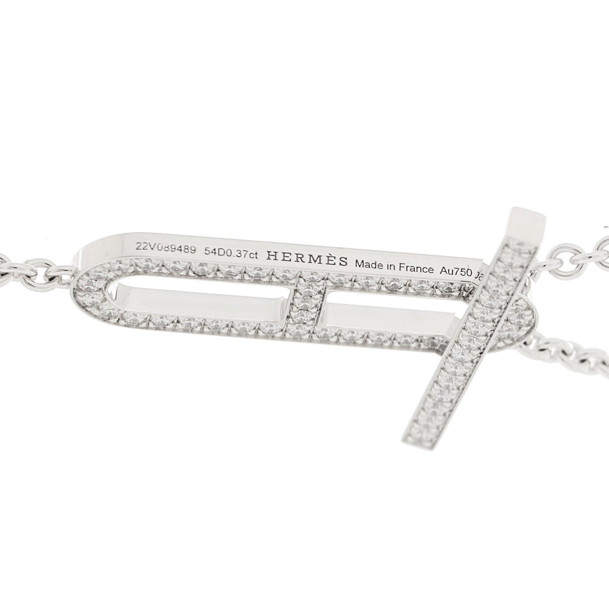 Hermès 18K White Gold Diamond PM Ever Chaîne d'Ancre Necklace