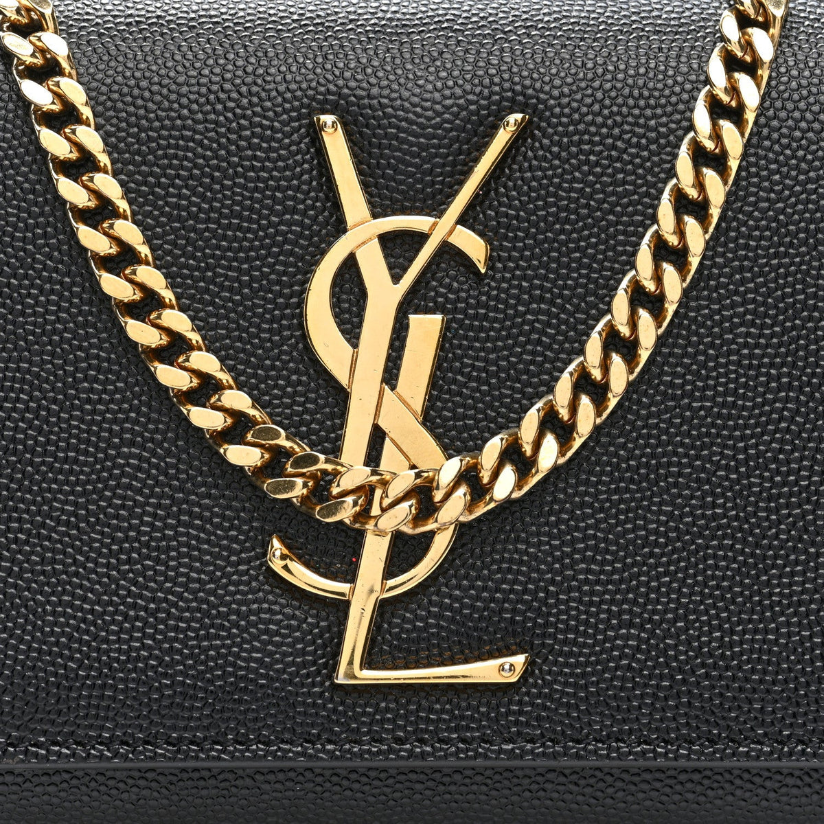 Saint Laurent Grain De Poudre Small Monogram Kate Satchel Black