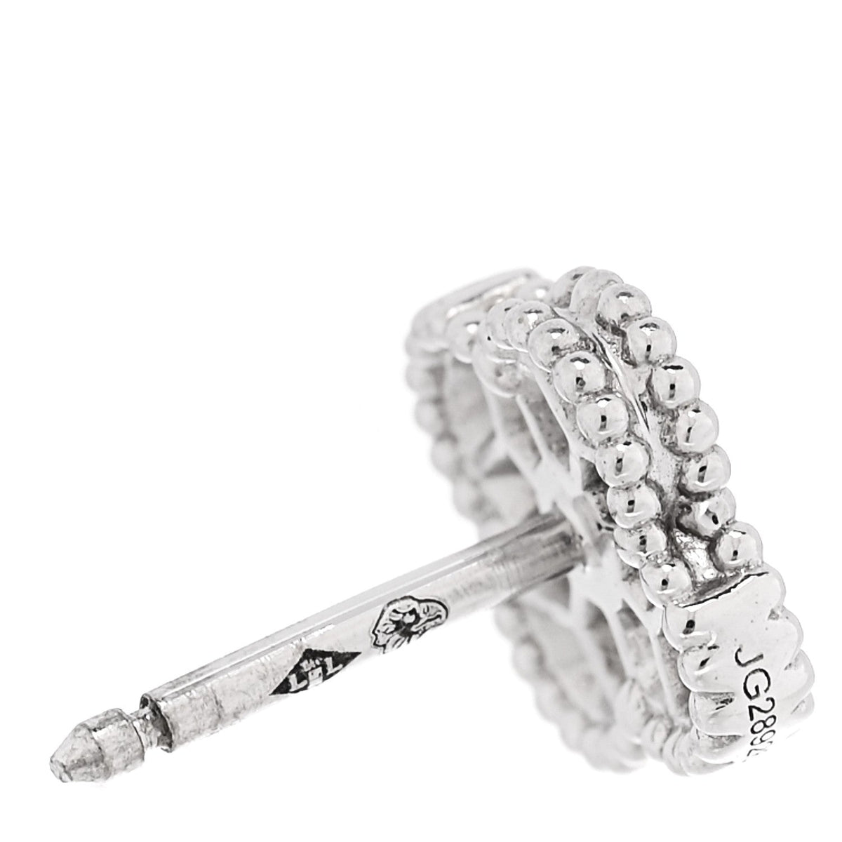 Van Cleef & Arpels 18K White Gold Diamond Sweet Alhambra Earrings
