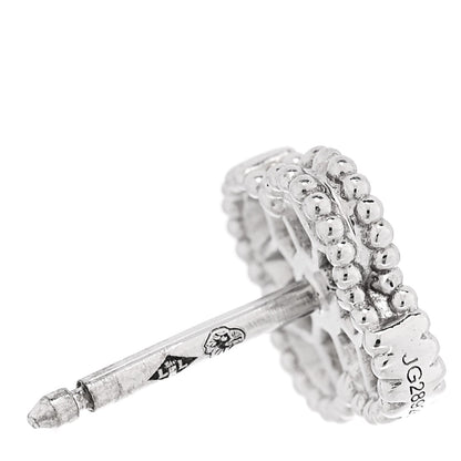 Van Cleef & Arpels 18K White Gold Diamond Sweet Alhambra Earrings