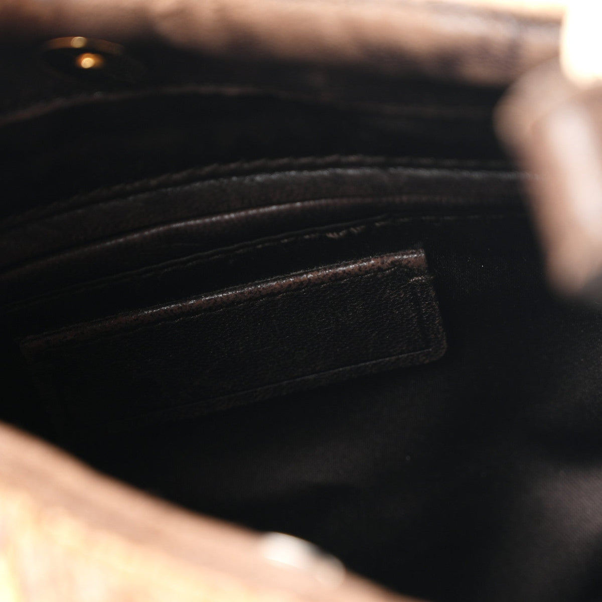 Saint Laurent Snakeskin Saharienne Shoulder Bag Brown 1983087