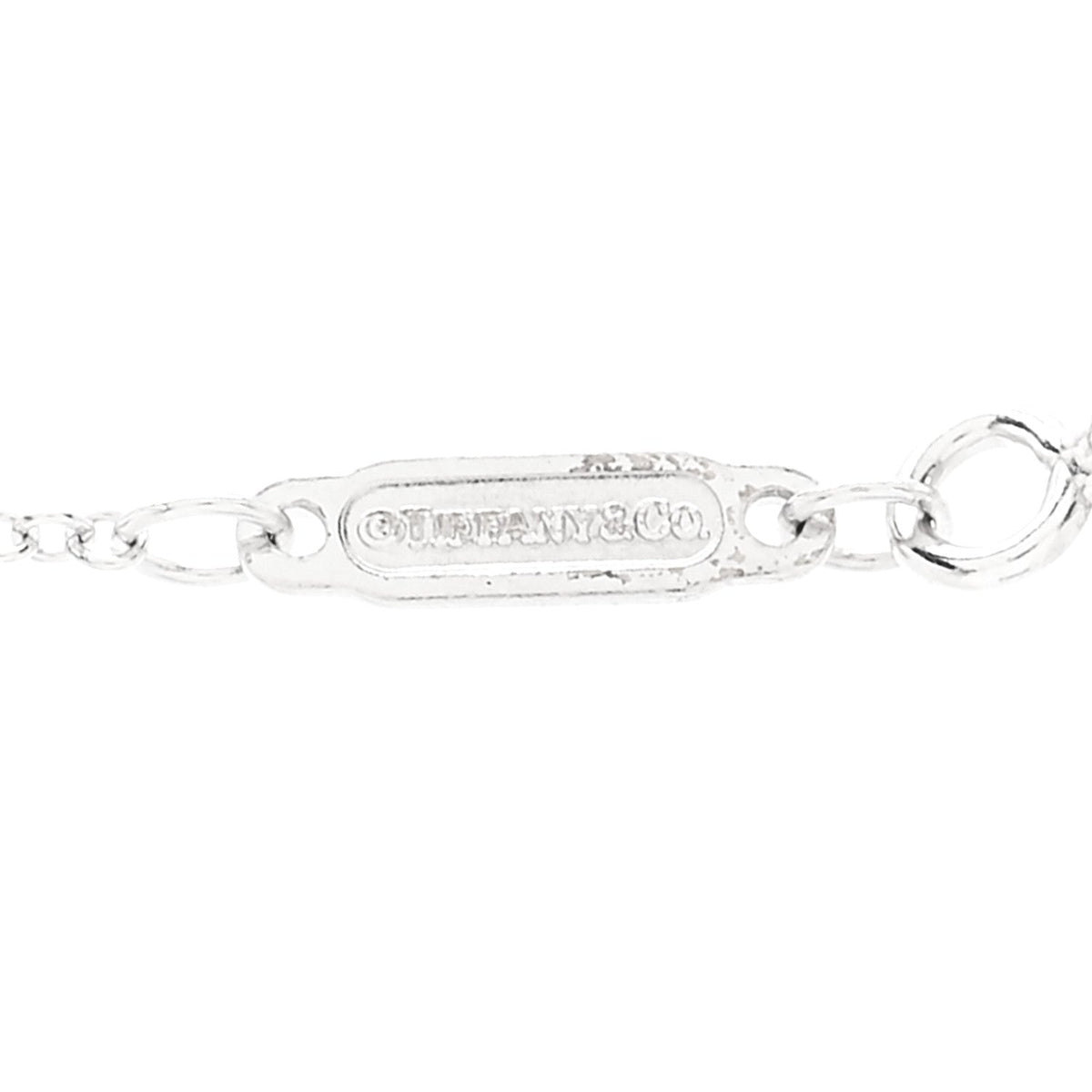 Tiffany 18K White Gold Diamond Large T Smile Pendant Necklace