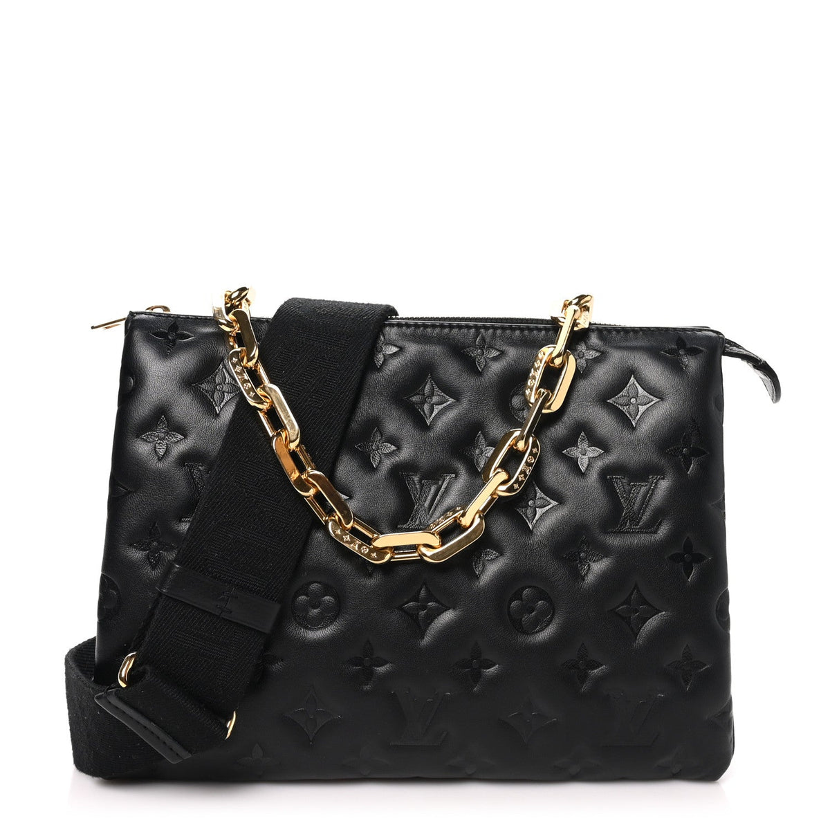 Louis Vuitton Lambskin Monogram Coussin PM Black 1985869