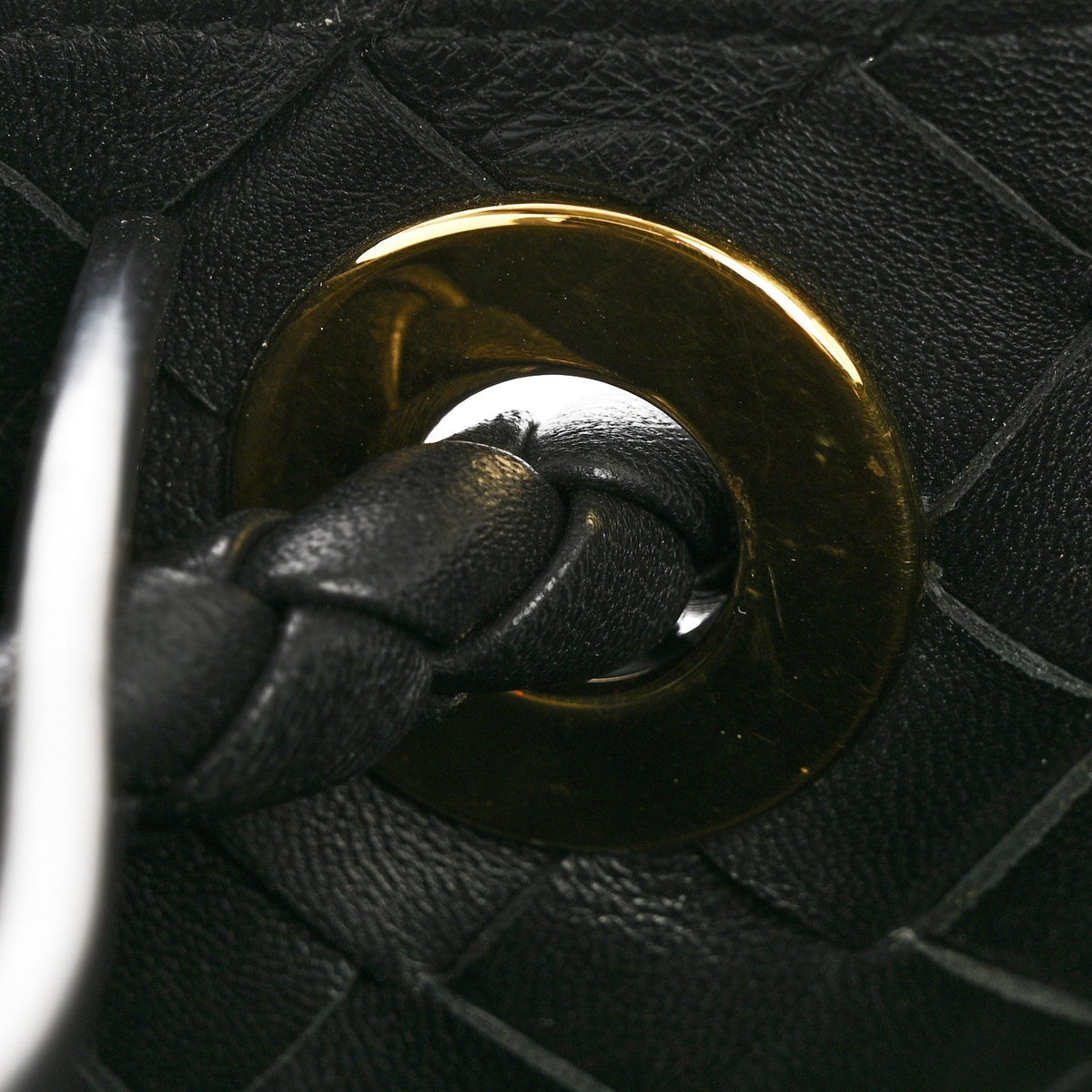 Bottega Veneta Nappa Intrecciato Medium Andiamo Shoulder Bag Black