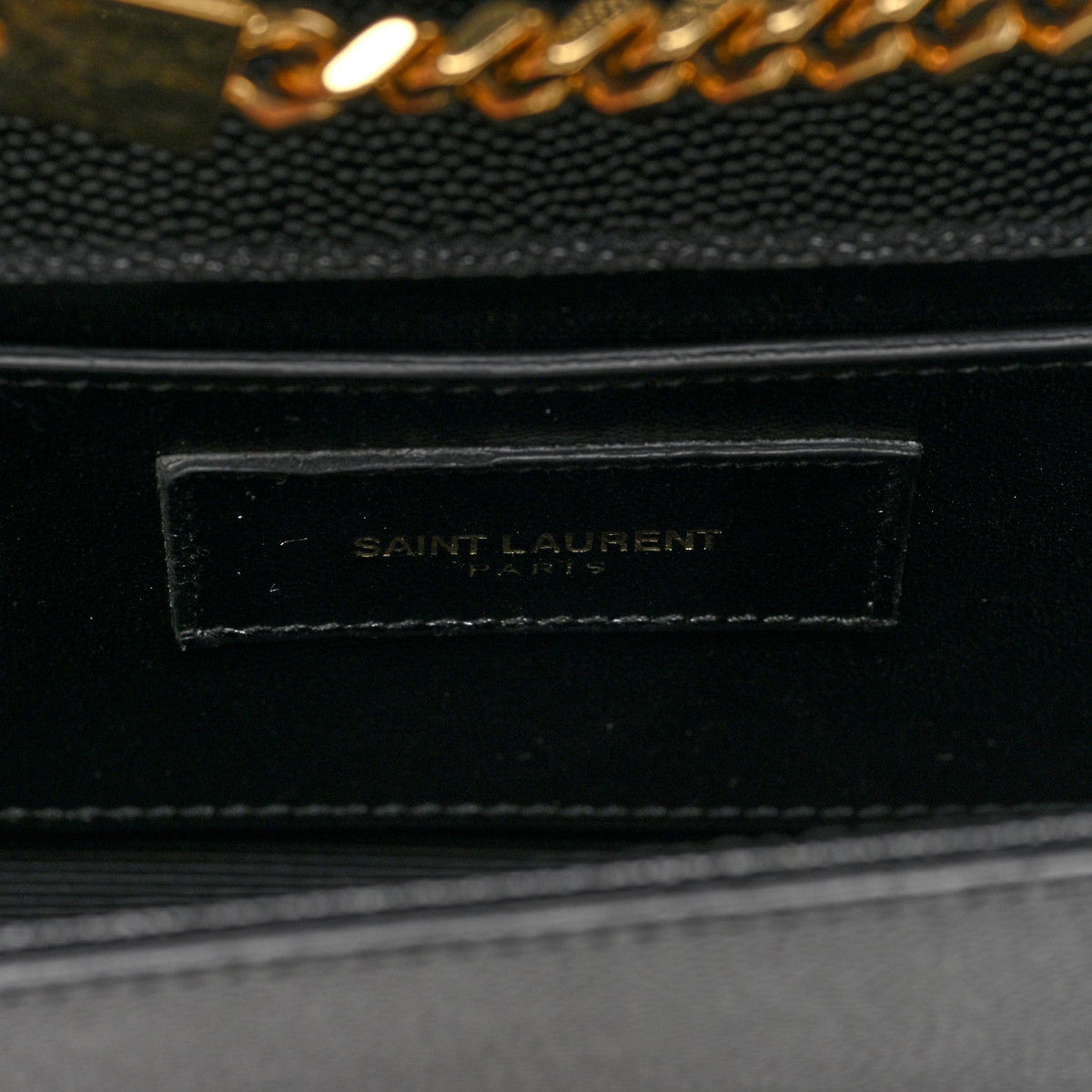 Saint Laurent Grain De Poudre Small Monogram Kate Satchel Black