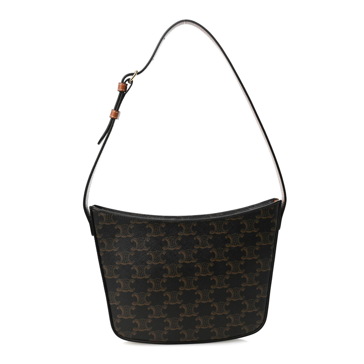 Celine Calfskin Medium Croque Bag Tan