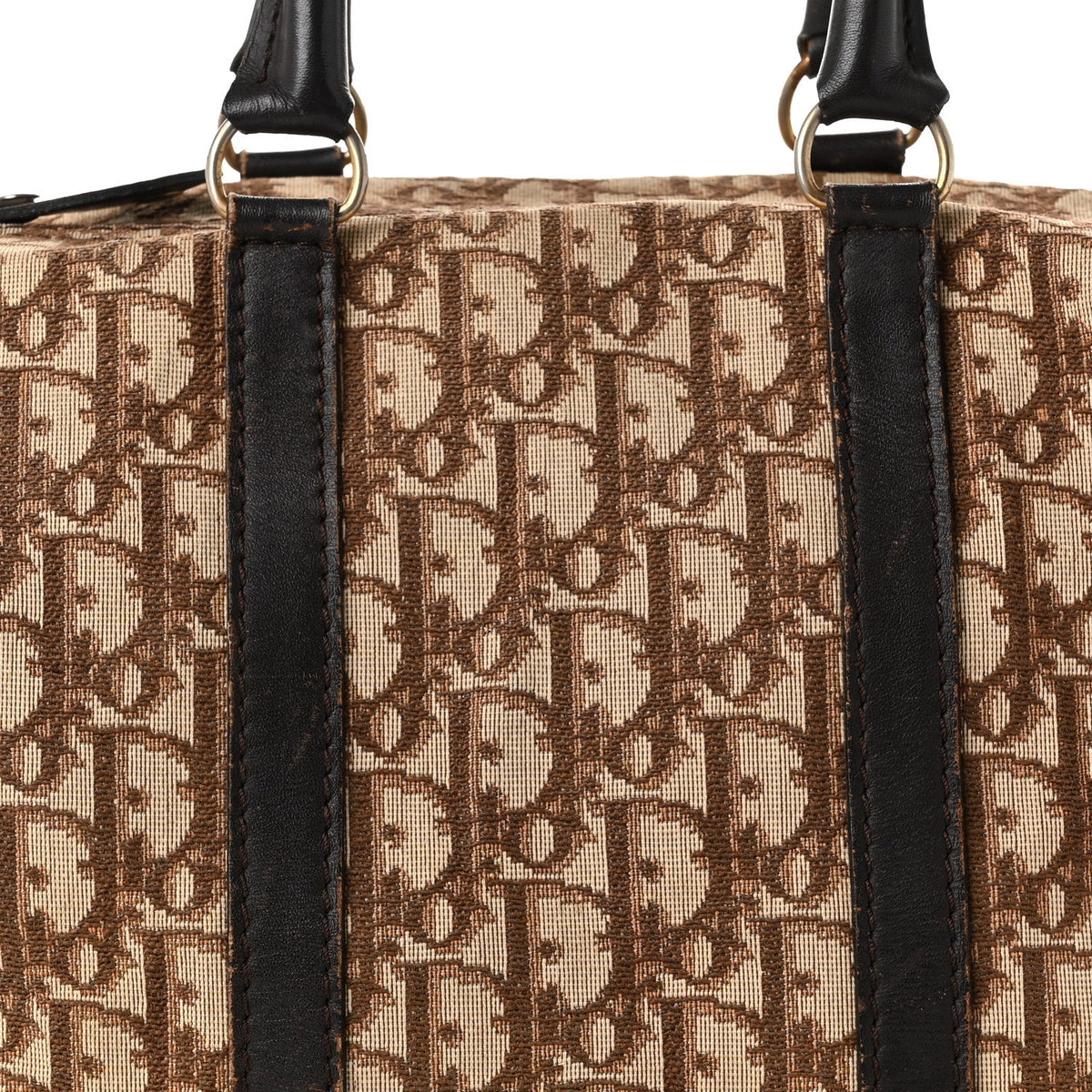 Christian Dior Monogram Canvas Boston Bag Brown