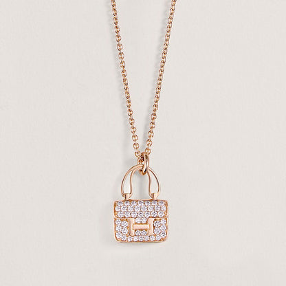 18K Gold Diamond Hermes Amulettes Constance Pendant