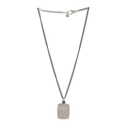 Balenciaga Stainless Steel Logo Locket Chain Necklace