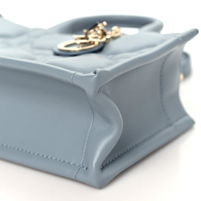 Christian Dior Calfskin Macrocannage Mini Book Tote Cloud Blue