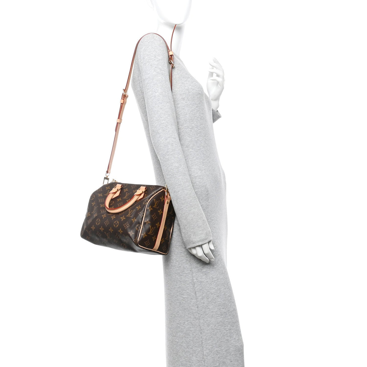 Louis Vuitton Monogram Canvas Speedy Bandouliere 25 Brown