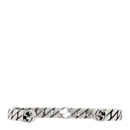 Gucci Sterling Silver Interlocking G Cuff Bracelet 16