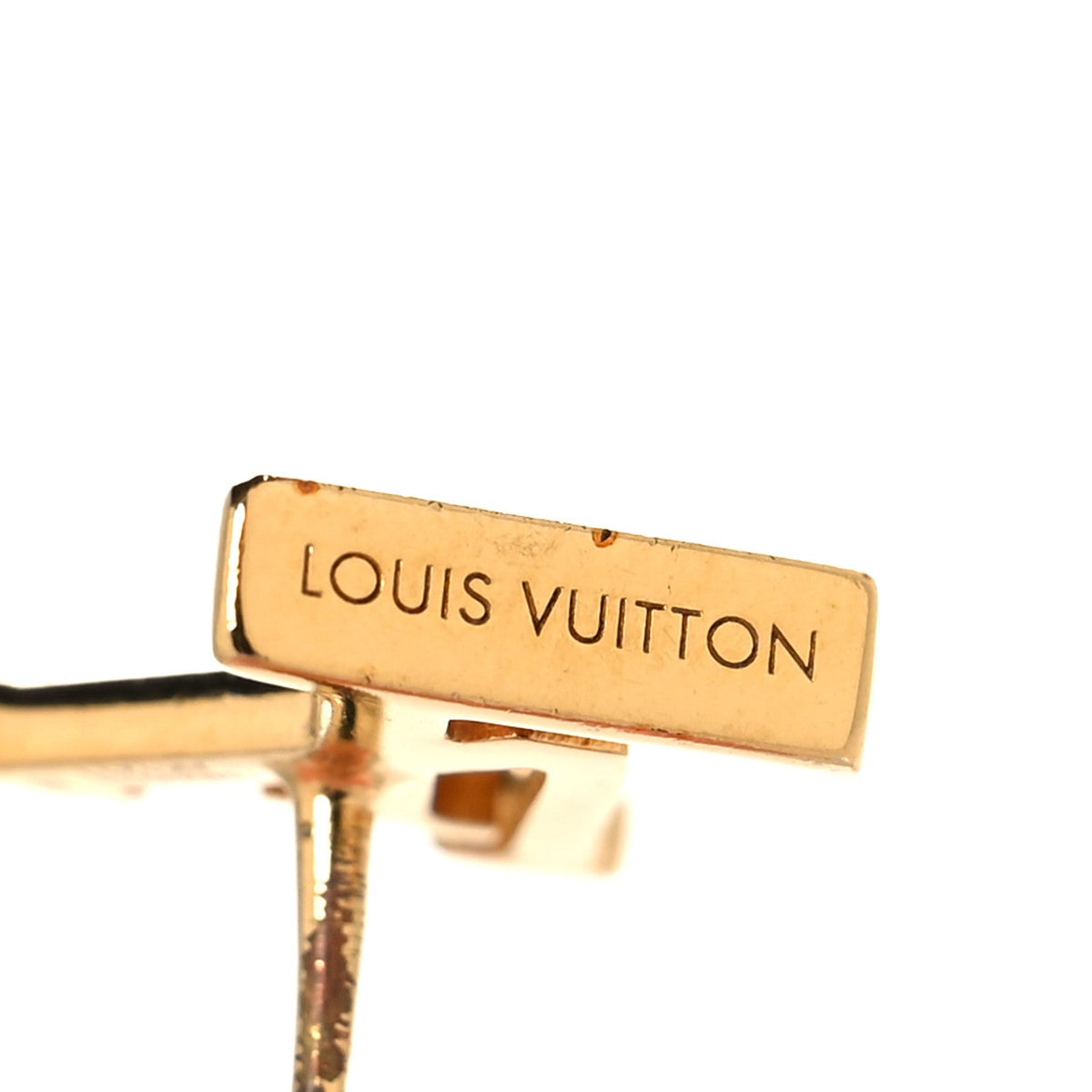Louis Vuitton Gold Metal LV Iconic Earrings