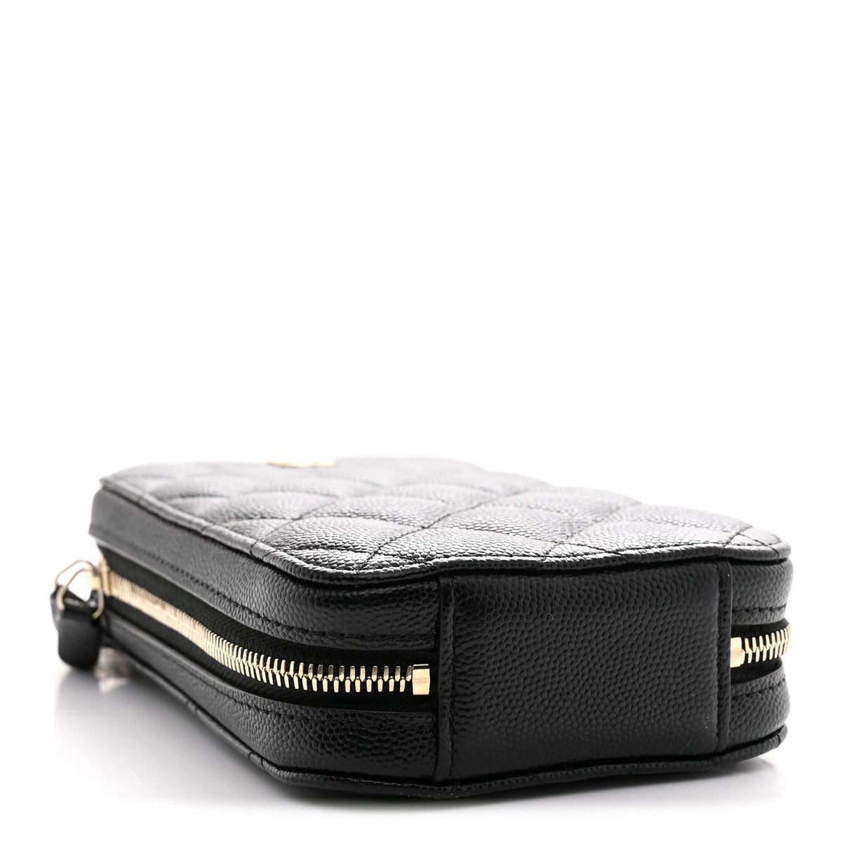Chanel Caviar Quilted Phone Holder Wallet On Chain WOC Black