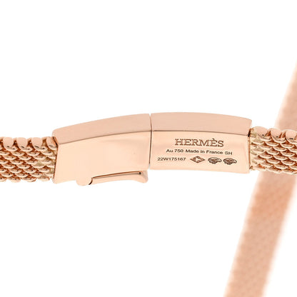 Hermes 18K Rose Gold Diamond Kelly Gavroche Necklace SH
