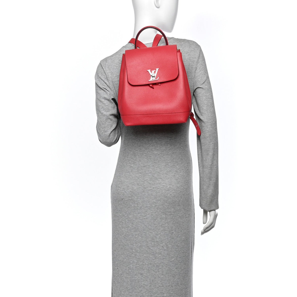 Louis Vuitton Soft Calfskin Lockme Backpack Poppy
