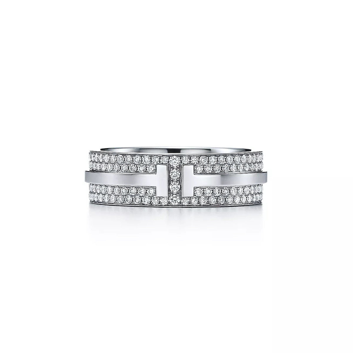 18K Gold Diamond Tiffany T Ring