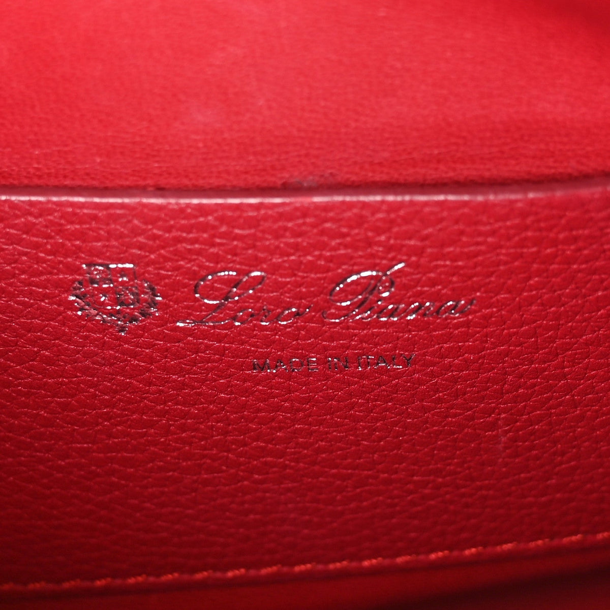 Loro Piana Grained Calfskin Milky Way Shoulder Bag Red