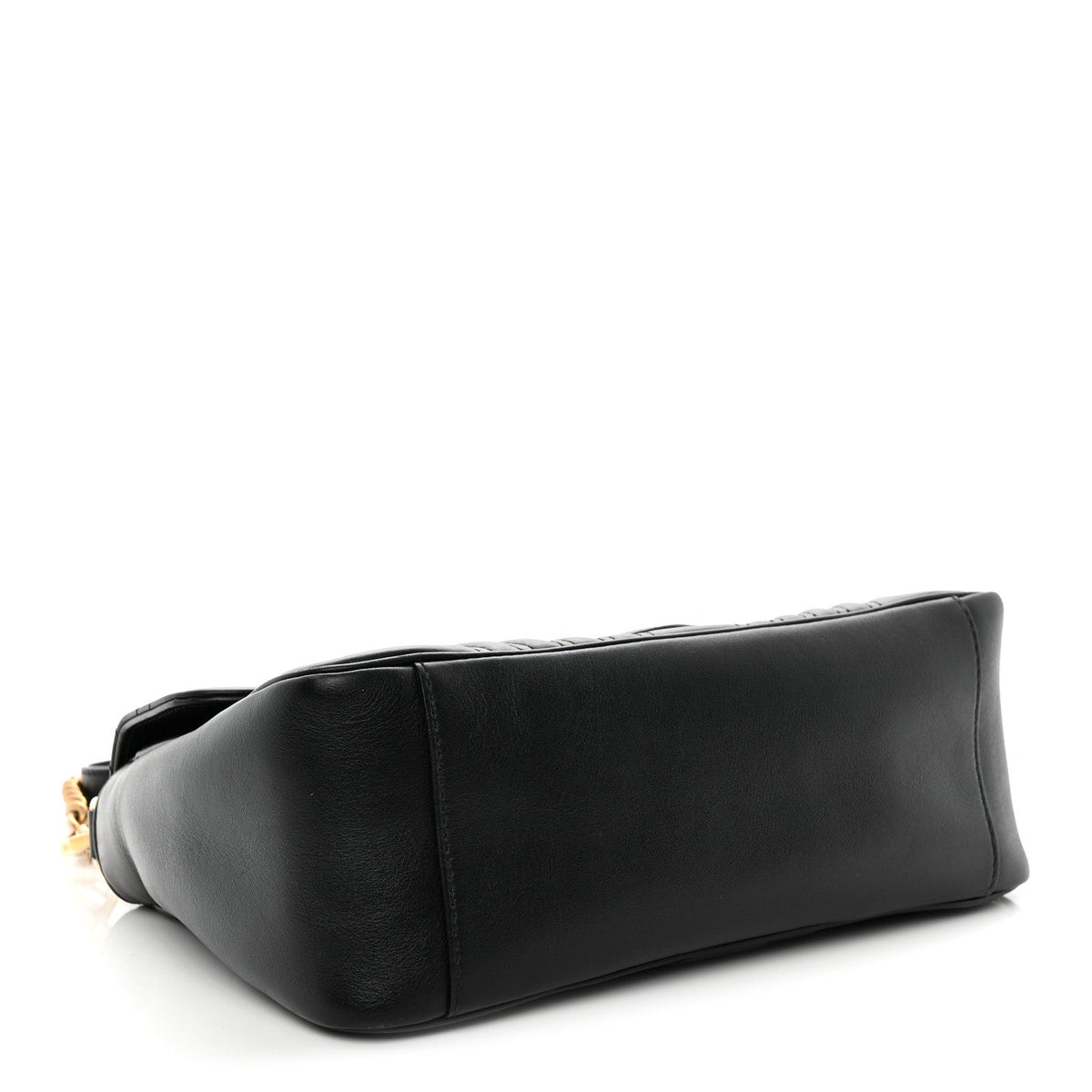 Gucci Calfskin Matelasse Small GG Marmont Top Handle Shoulder Bag Black