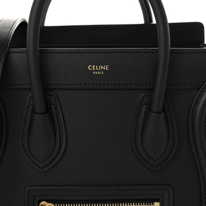 Celine Smooth Calfskin Nano Luggage Black