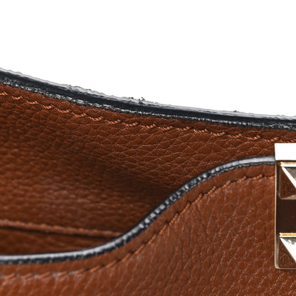 Valentino Garavani Pebbled Calfskin Small Rockstud Messenger Bag Light Cuir