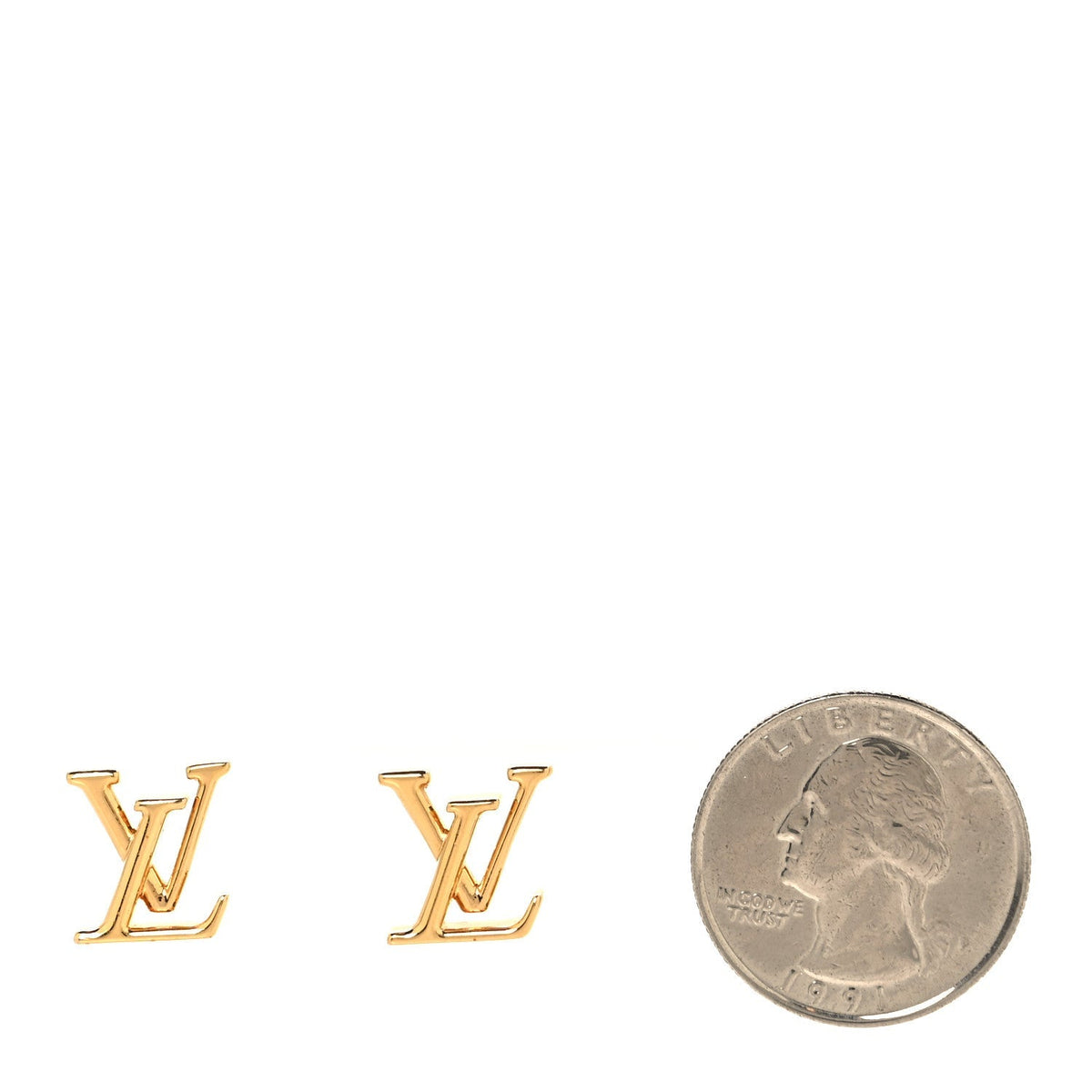 Louis Vuitton Gold Metal LV Iconic Earrings