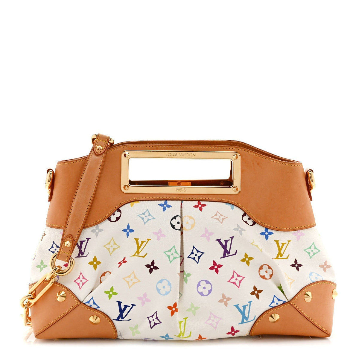 Louis Vuitton Canvas Monogram Multicolor Judy MM Shoulder Bag White