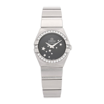Omega Stainless Steel Diamond 24mm Constellation Watch Black 123.15.24.60.01.001