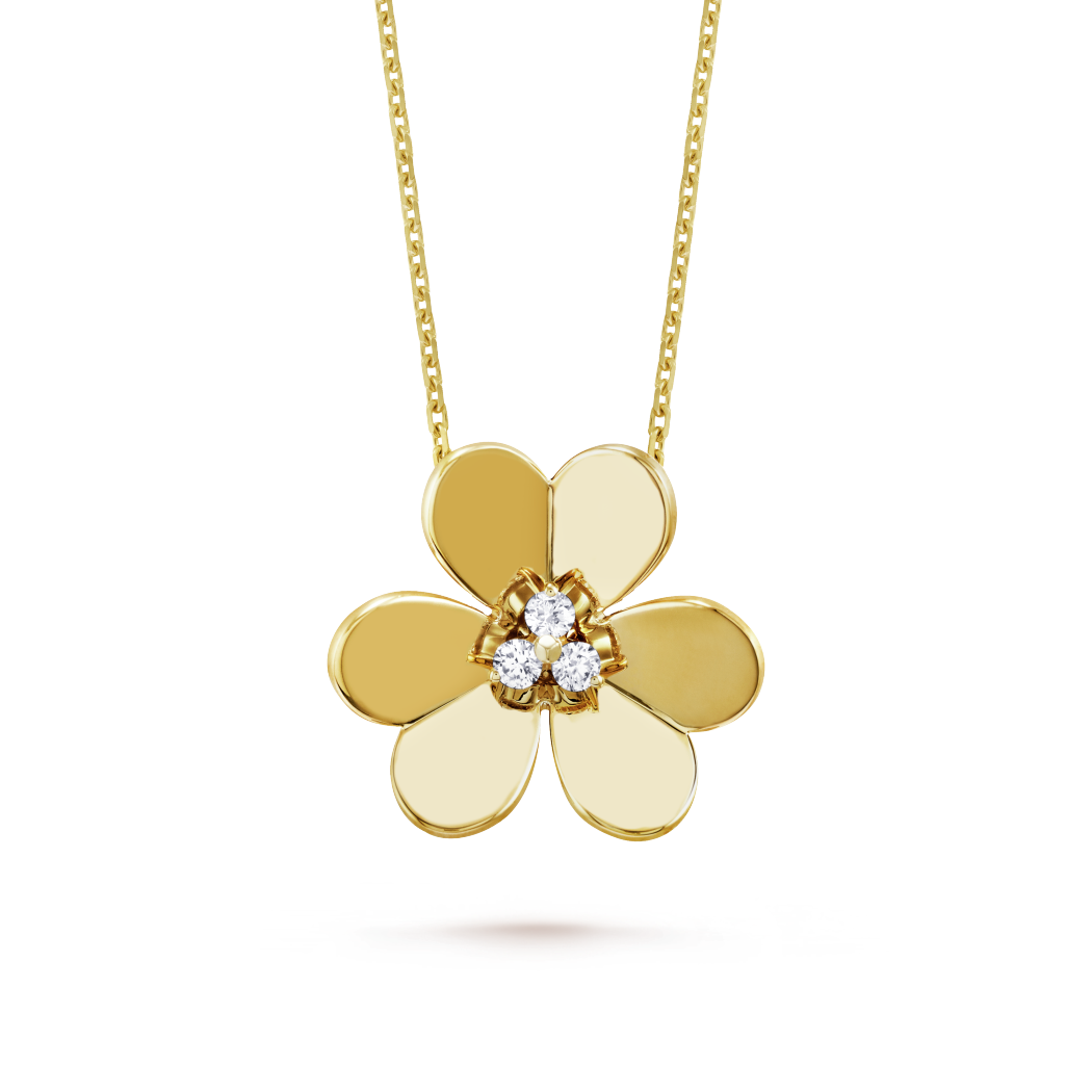 18K Gold Diamond VCA Frivole Clip Pendant