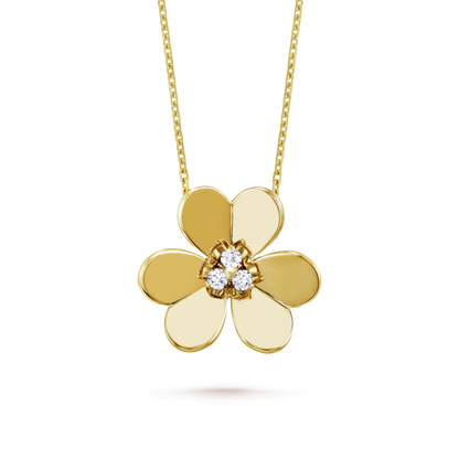 18K Gold Diamond VCA Frivole Clip Pendant